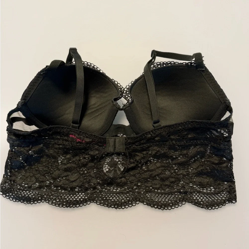 💚 La Senza Green Lace Padded Bralette Size Small - Picture 4 of 5